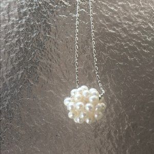 Freshwater floating pearl necklace chain included